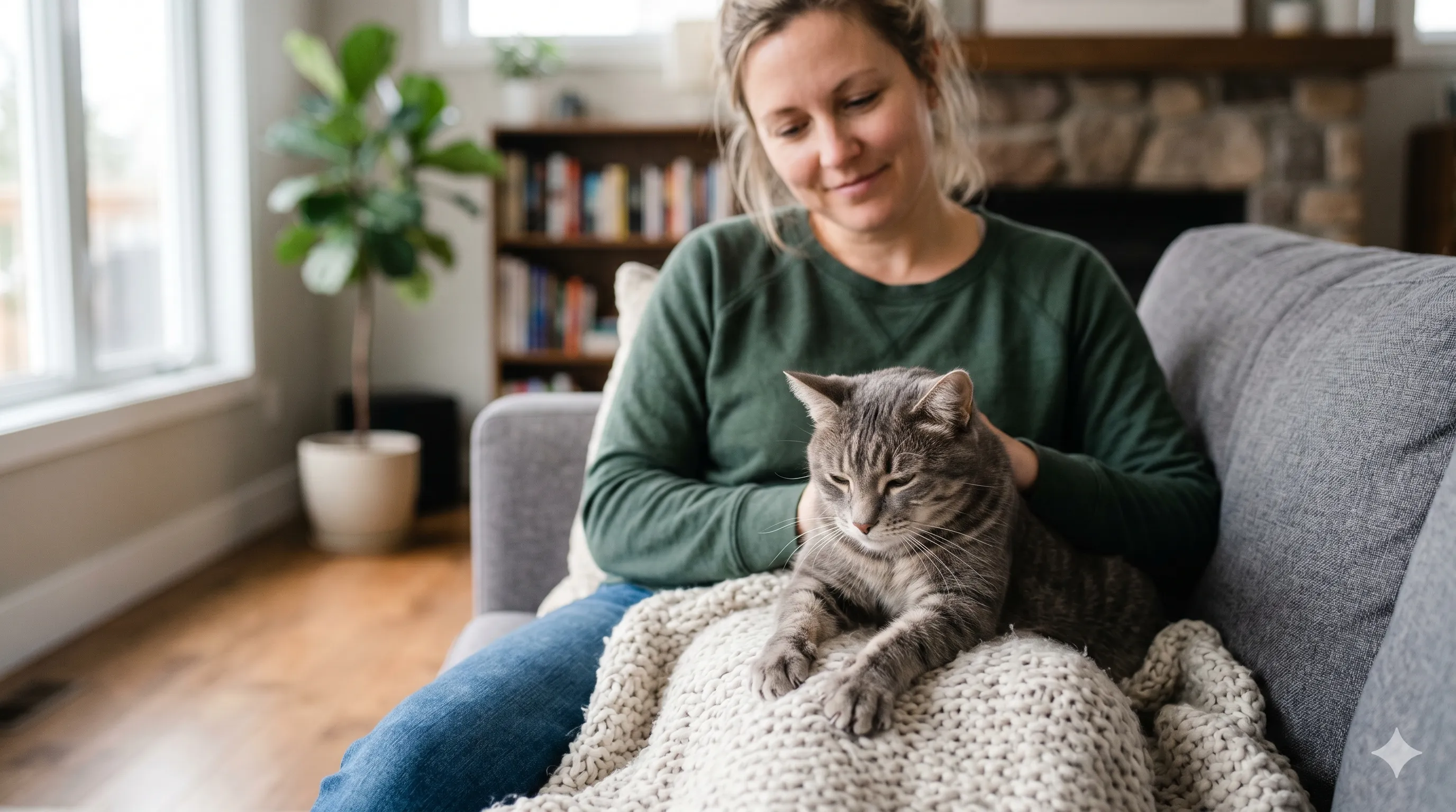 Cat kneading on owner showing comfort, affection, and bonding behavior