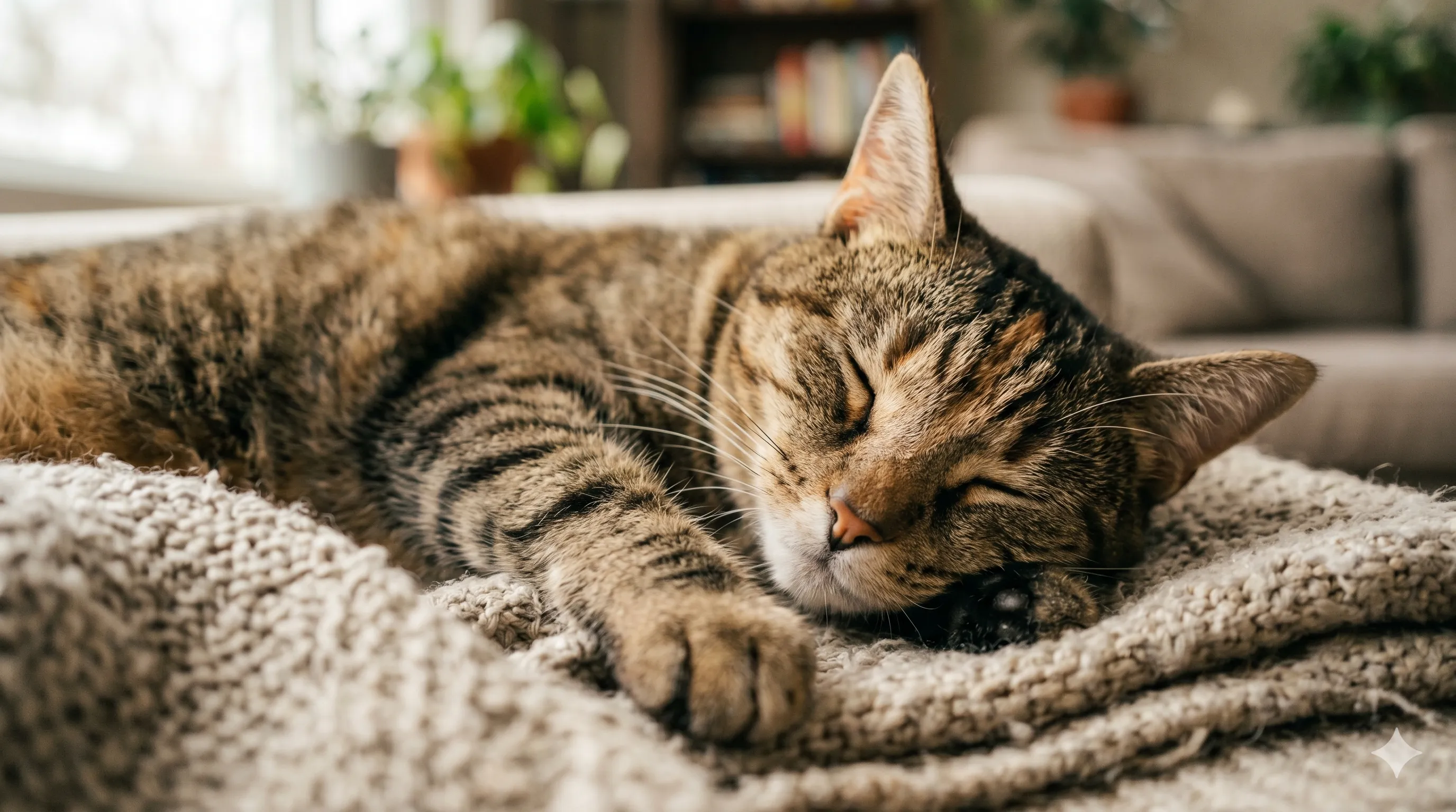 Close-up of cat sleeping peacefully with relaxed posture and closed eyes