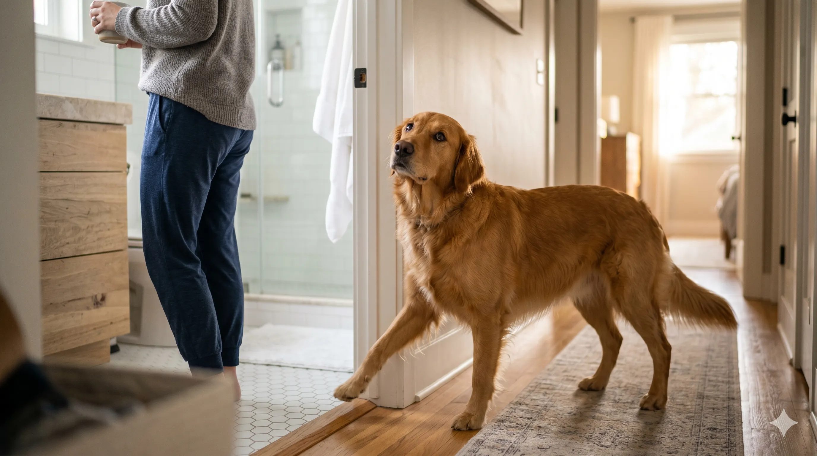Why Does My Dog Follow Me to the Bathroom? (Clingy Behavior, Instinct & What It Really Means)