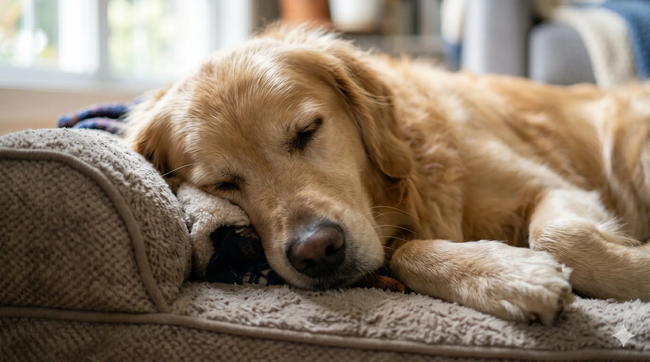 Close-up of dog sleeping peacefully with relaxed body posture