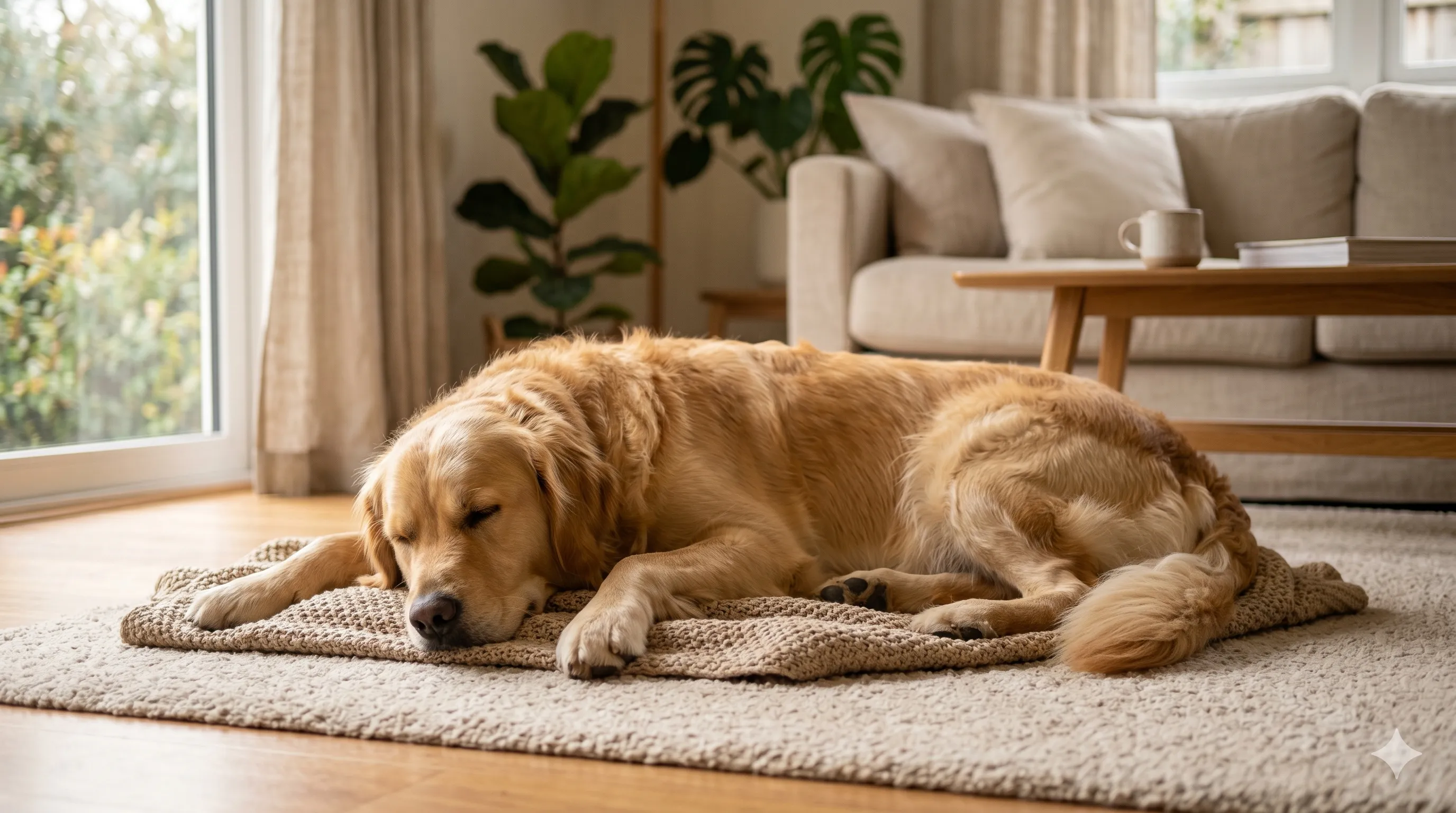 Happy dog relaxed after interaction showing positive emotional state