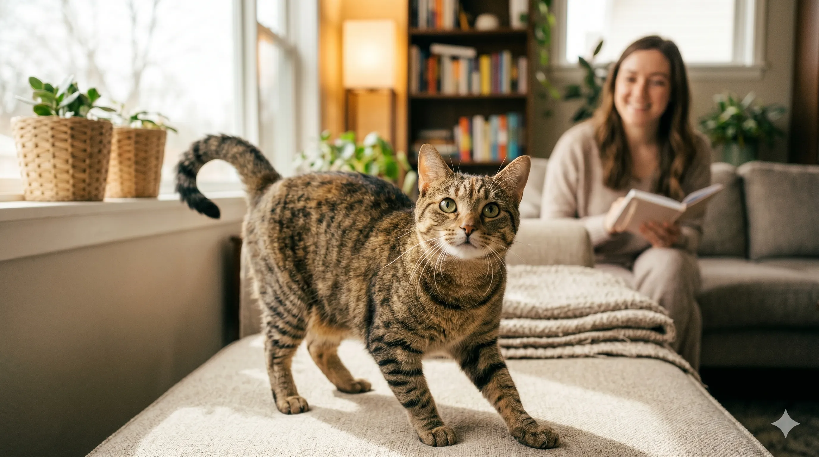 Healthy cat awake and active after proper rest showing normal behavior