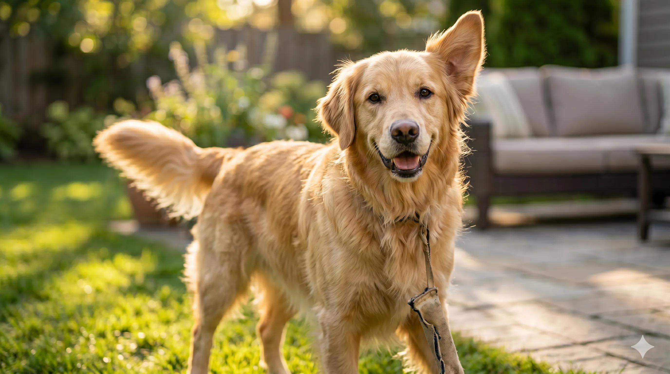 Healthy dog awake and active after proper rest showing normal behavior