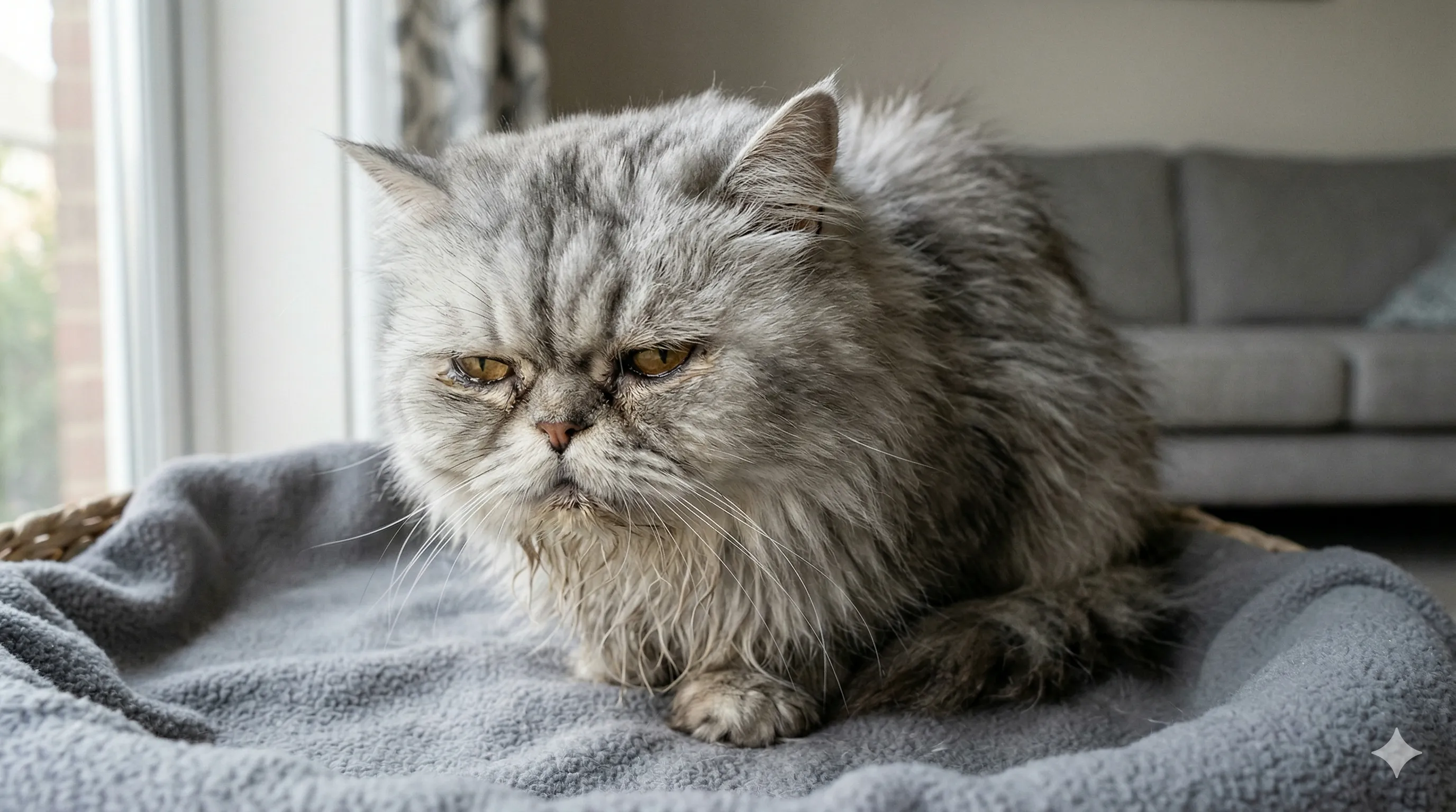 Persian Cat showing behavior related to how often should you take your cat to the vet