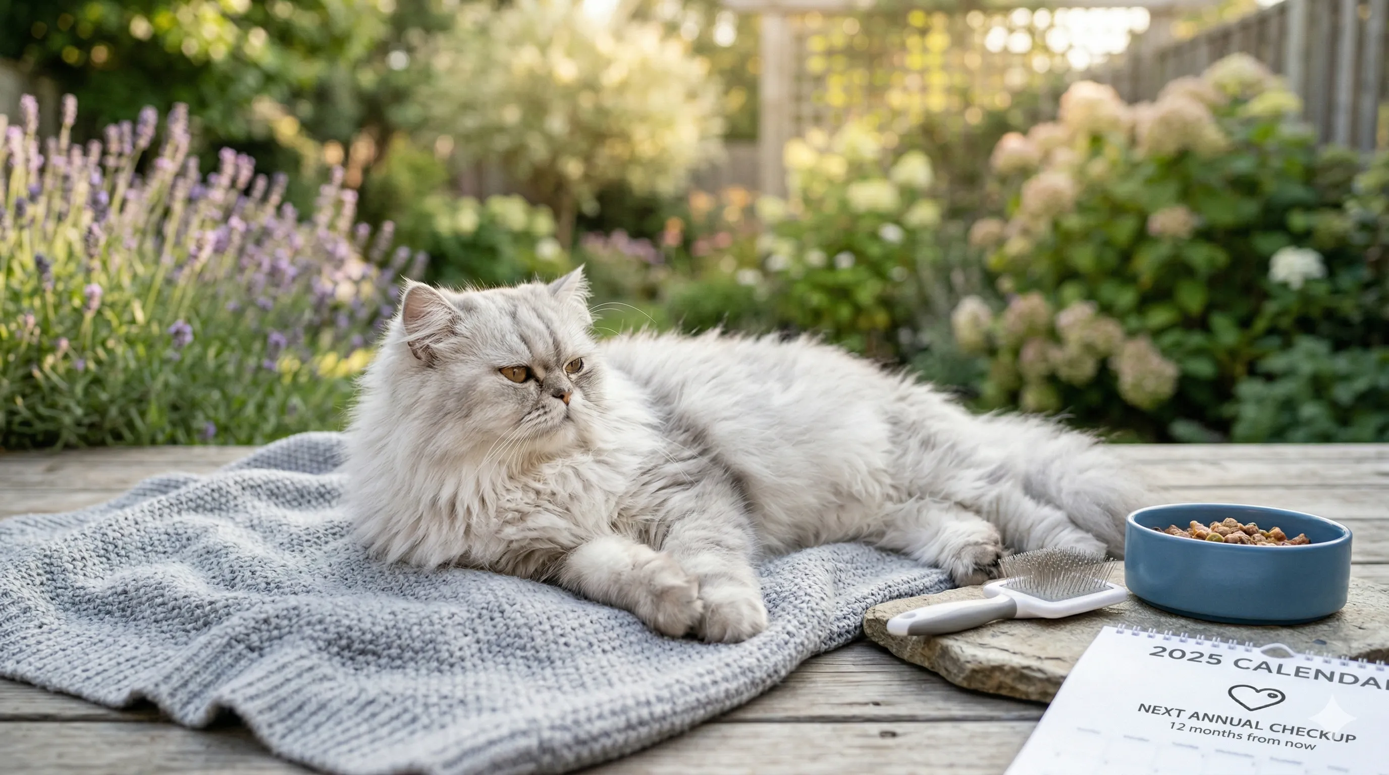 happy Persian Cat after resolving how often should you take your cat to the vet