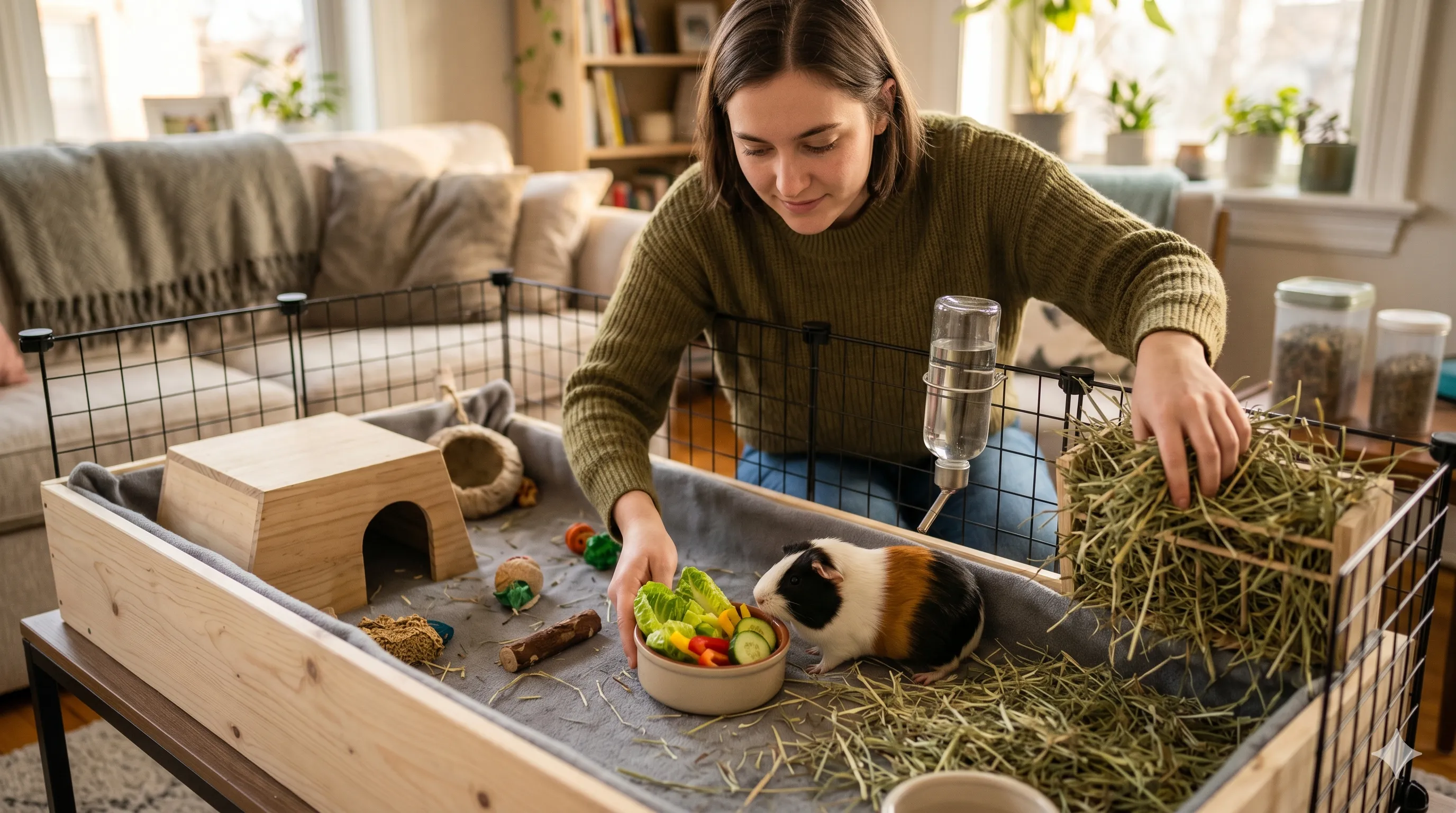 american-guinea-pig-being-held A calm American guinea pig being gently held by its owner