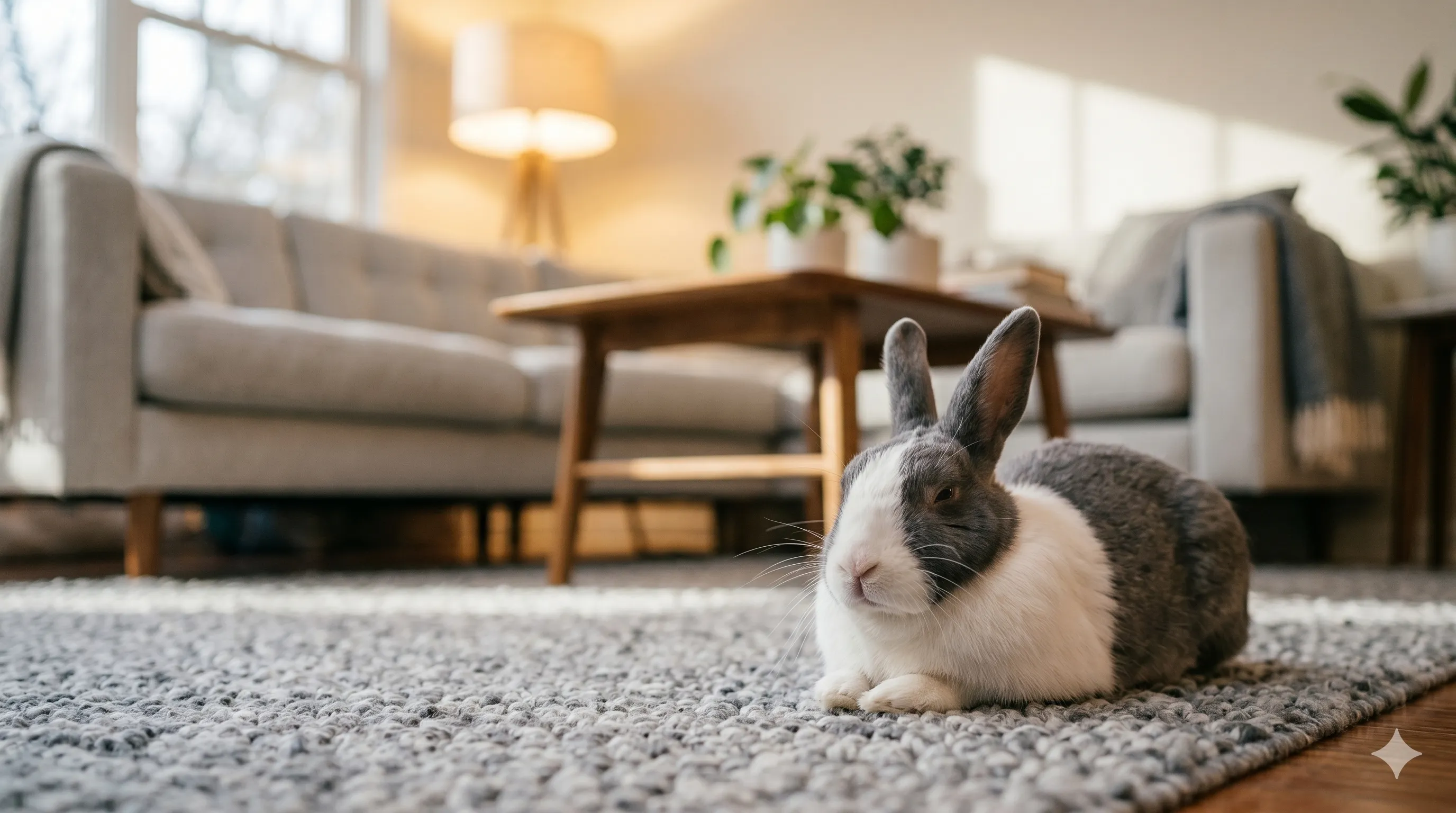 relaxed-rabbit-after-emotional-expression-image-3 Calm rabbit relaxing comfortably after expressing emotions through body language