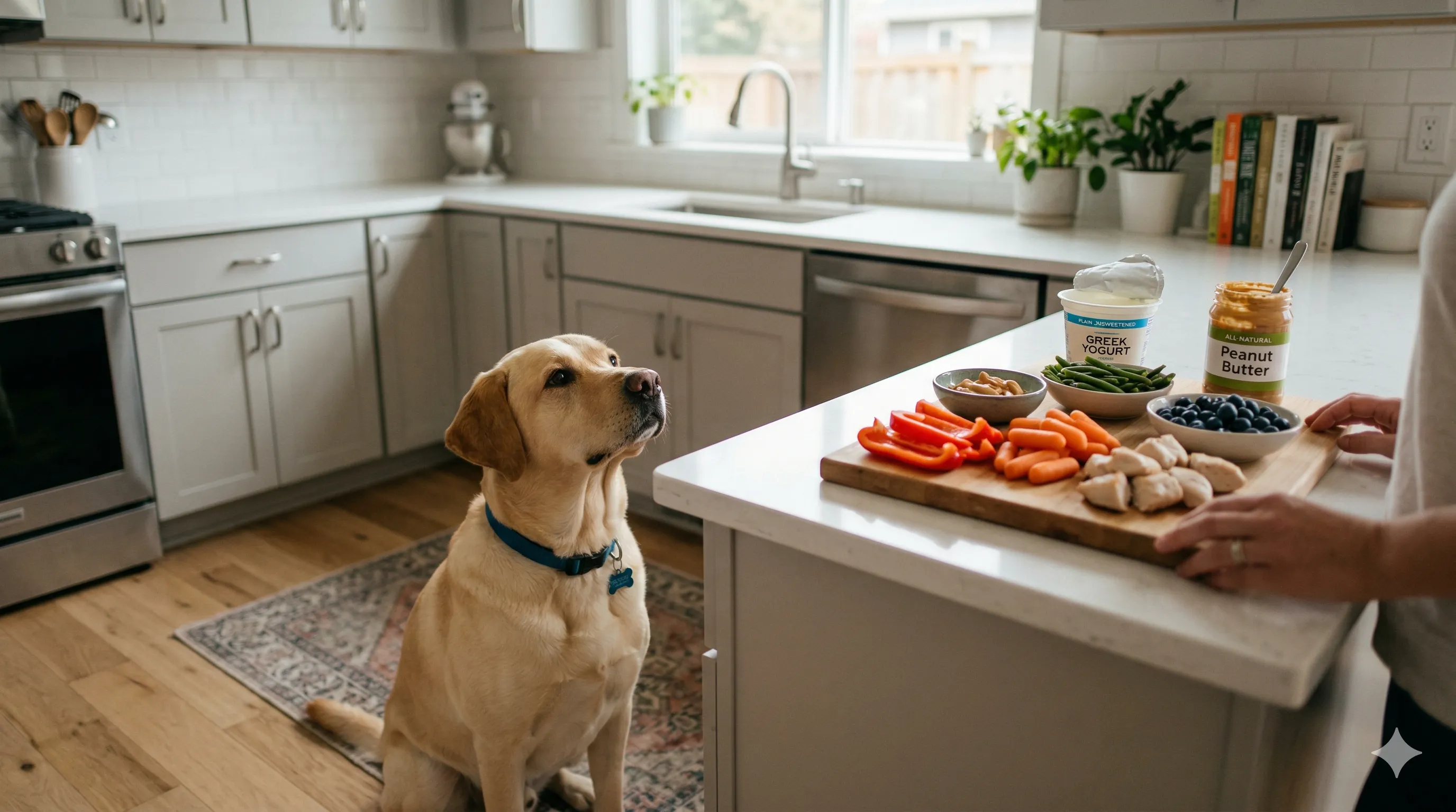 Labrador Retriever representing safe human foods for dogs