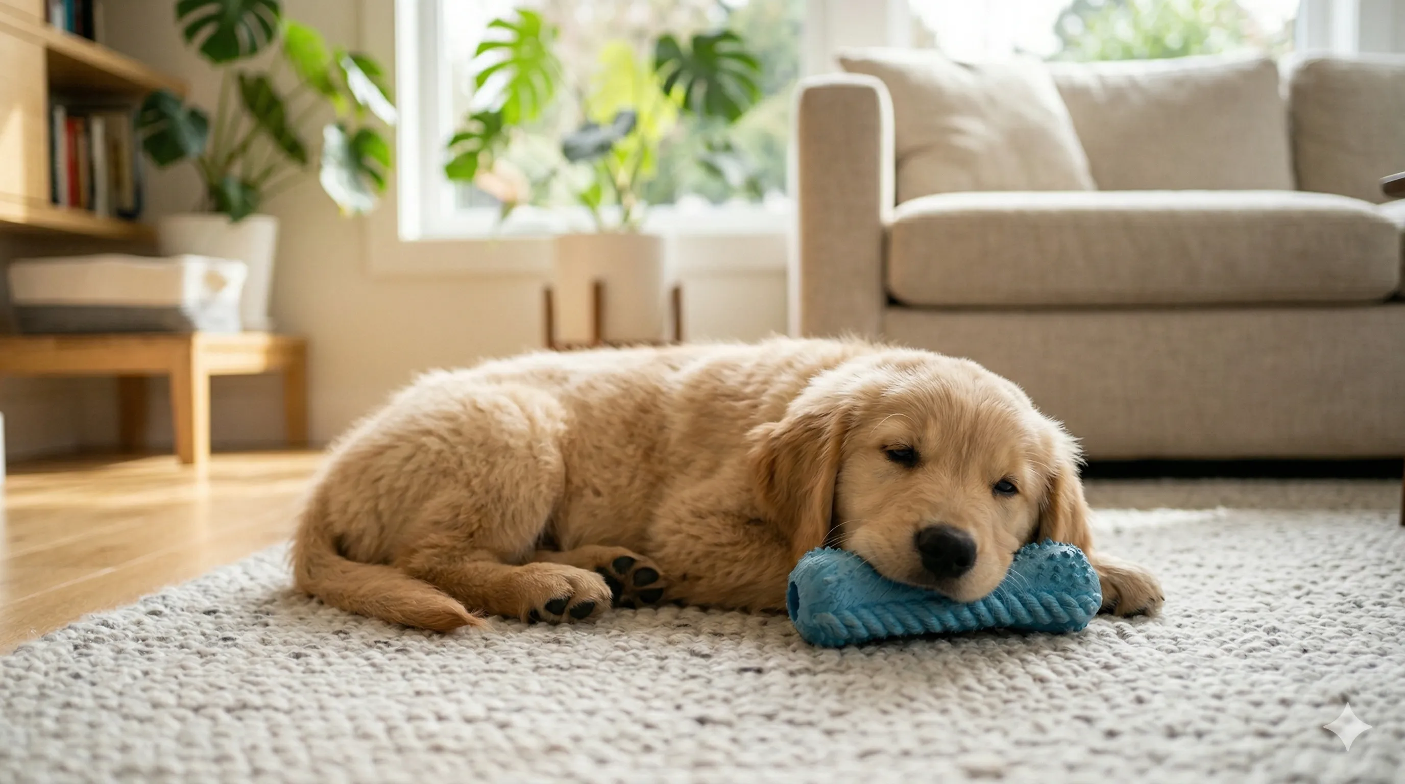 train-puppy-not-to-bite-3.webp happy Golden Retriever Puppy after resolving how to train a puppy not to bite