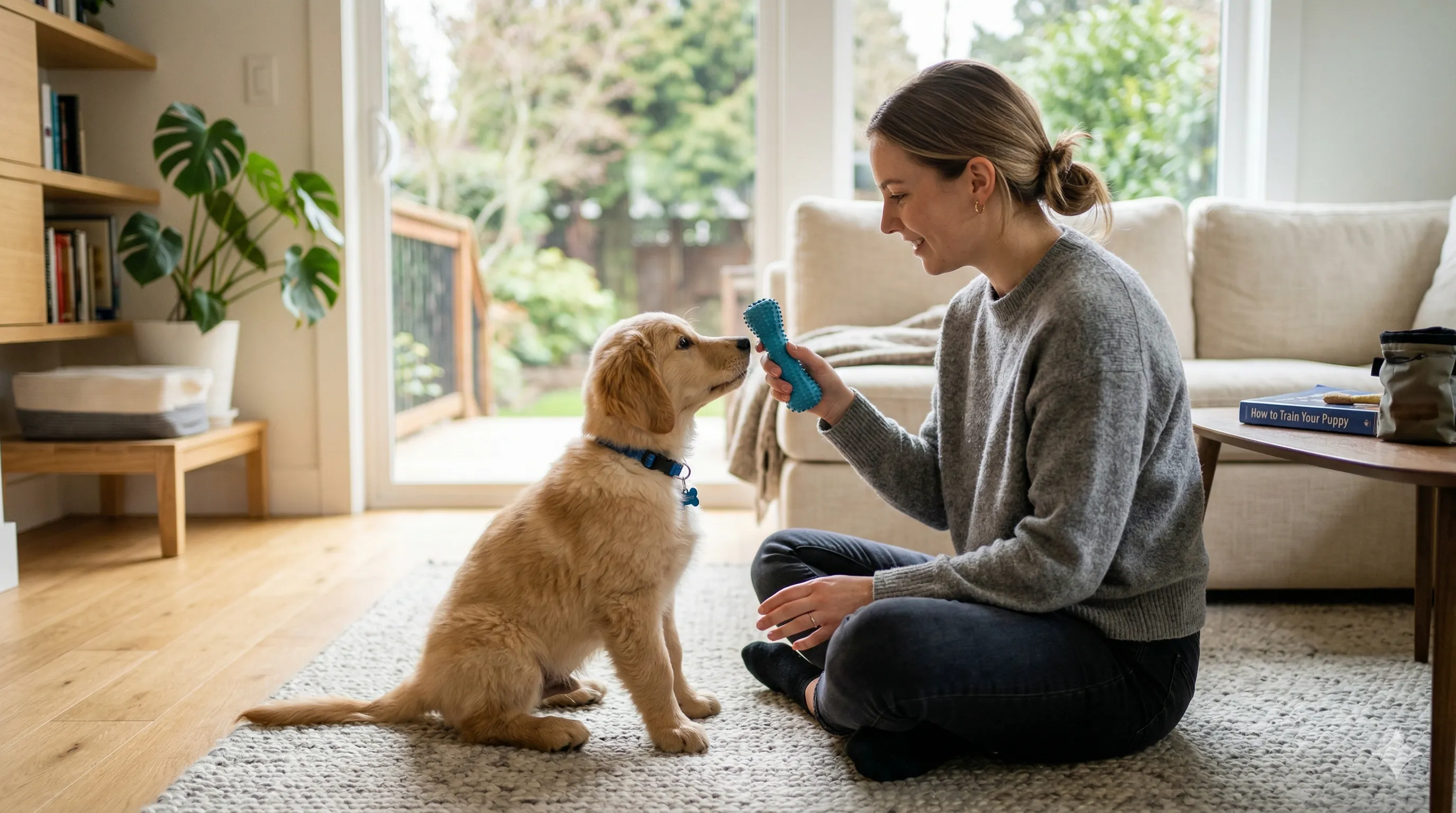 olden Retriever Puppy representing how to train a puppy not to bite