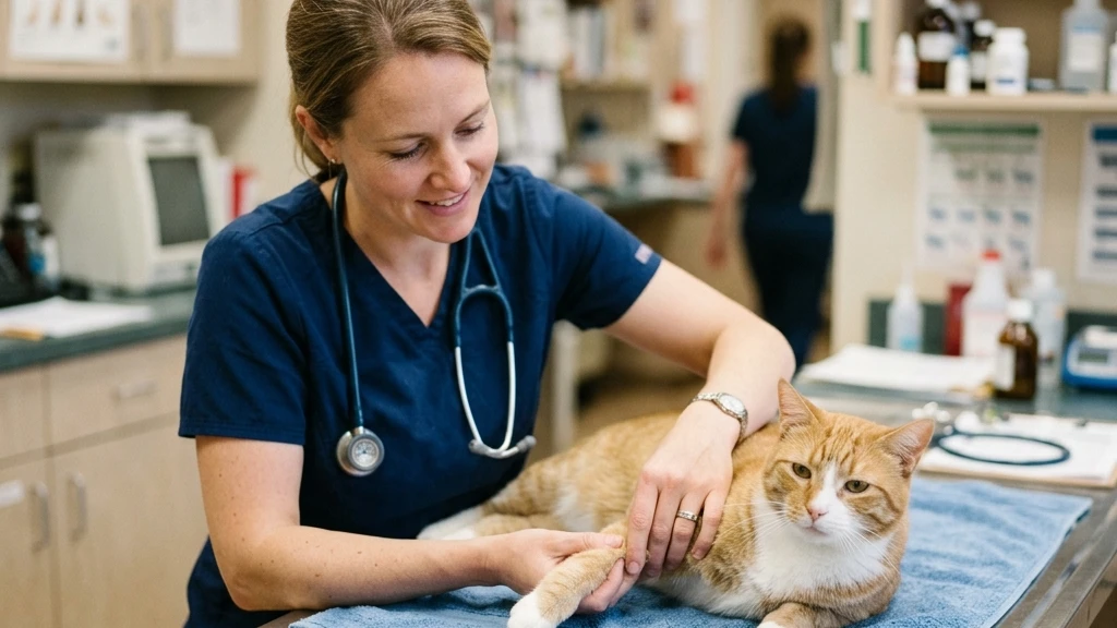 vet-examining-cat-for-poisoning-image-3 Veterinarian examining a cat during an emergency poisoning visit