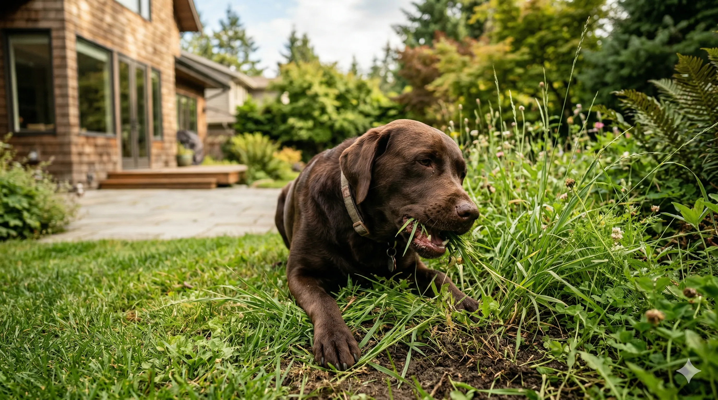 Labrador Retriever representing why do dogs eat grass